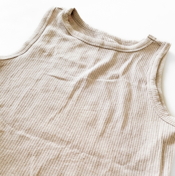 Neutral Tan Ribbed Tank Top Size XS - Picture 3 of 5